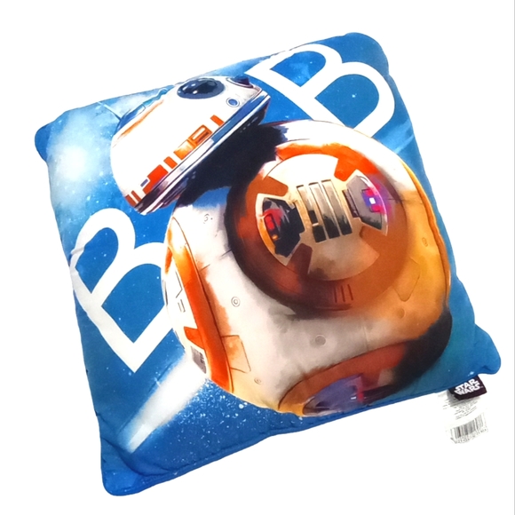 Star Wars BB-8 Lucas Films LTD 100% Cotton Blue/Orange/White Pillow 15" x 15" - Picture 1 of 7